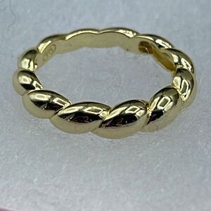 Twisted rope look 14K GP sterling silver ring. New.